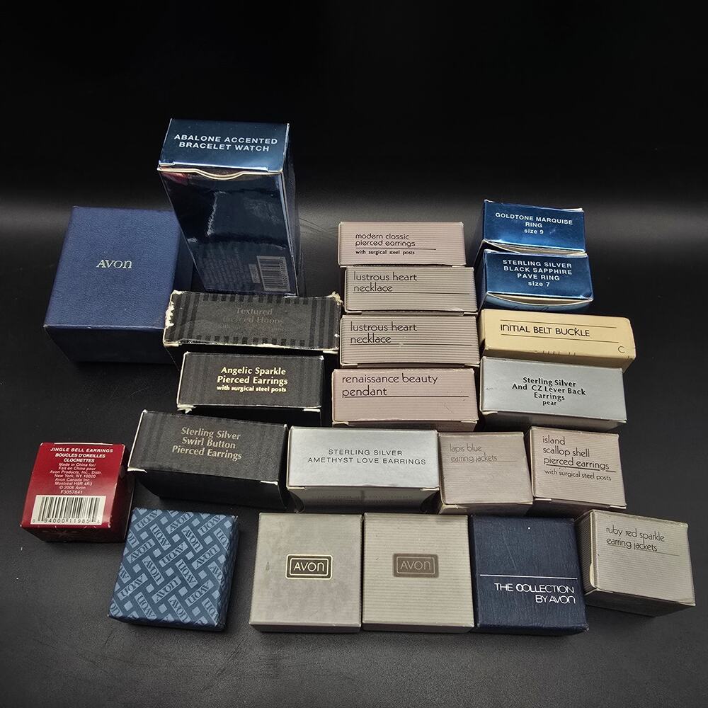Vintage AVON Lot of 25 EMPTY BOXES (NO JEWELRY) Clip Earrings Packaging